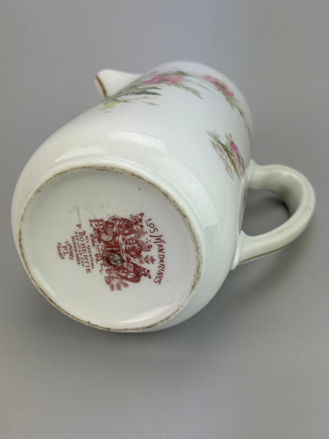 Caffettiera in porcellana decoro floreale Limoges