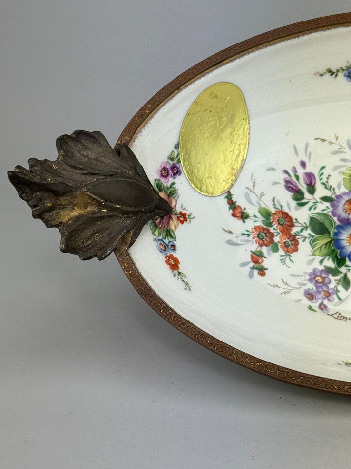 Svuotatasche vintage Limoges France in porcellana dipinta a mano