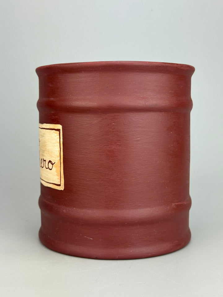 Coppia di Barattoli da Cucina in Ceramica Dipinta a Mano “Farina” e “Zucchero” Stile Rustico