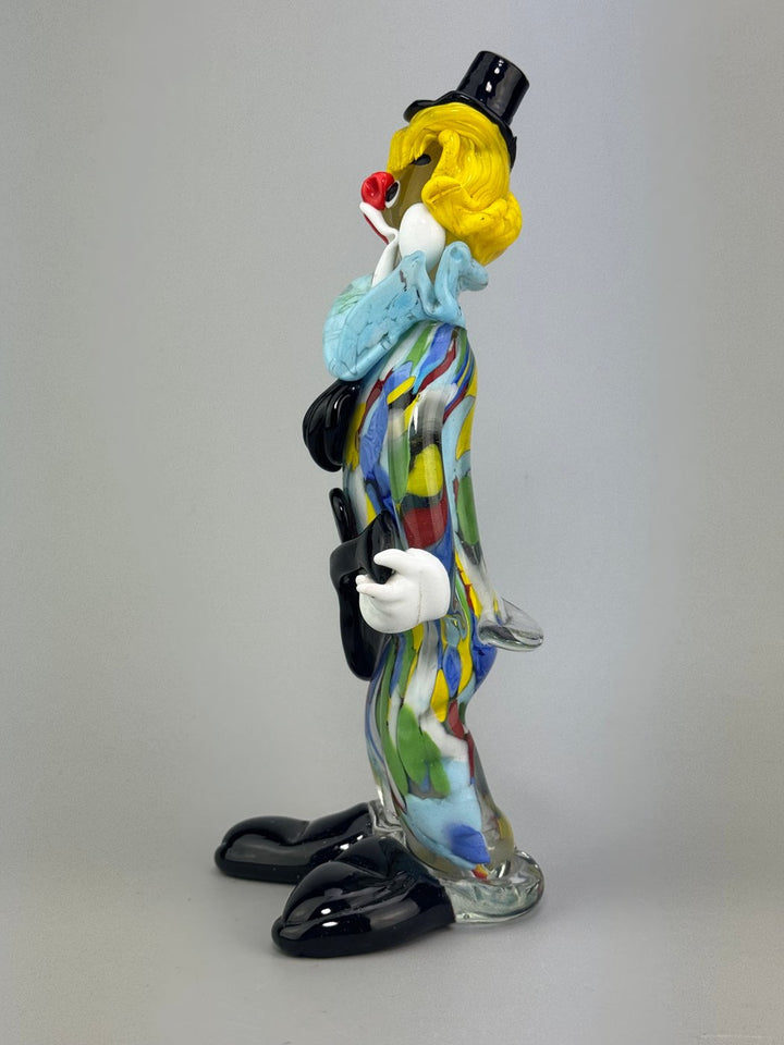 Statua Clown in vetro di Murano Scultura decorativa vintage