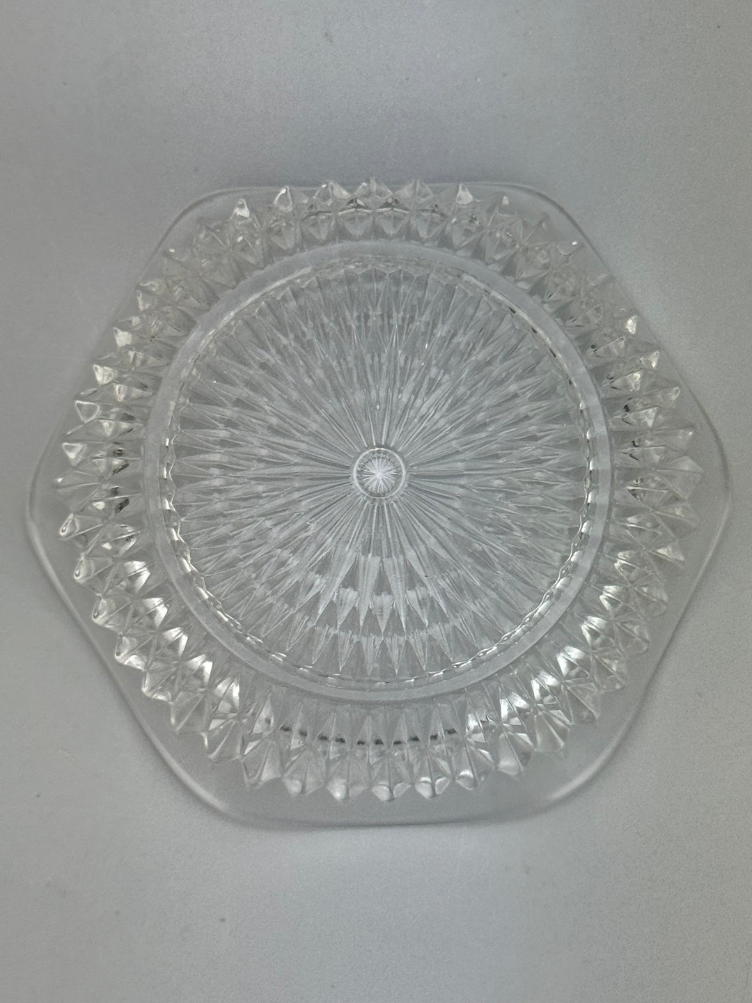 Burriera inglese vintage in vetro e silverplate con coltello