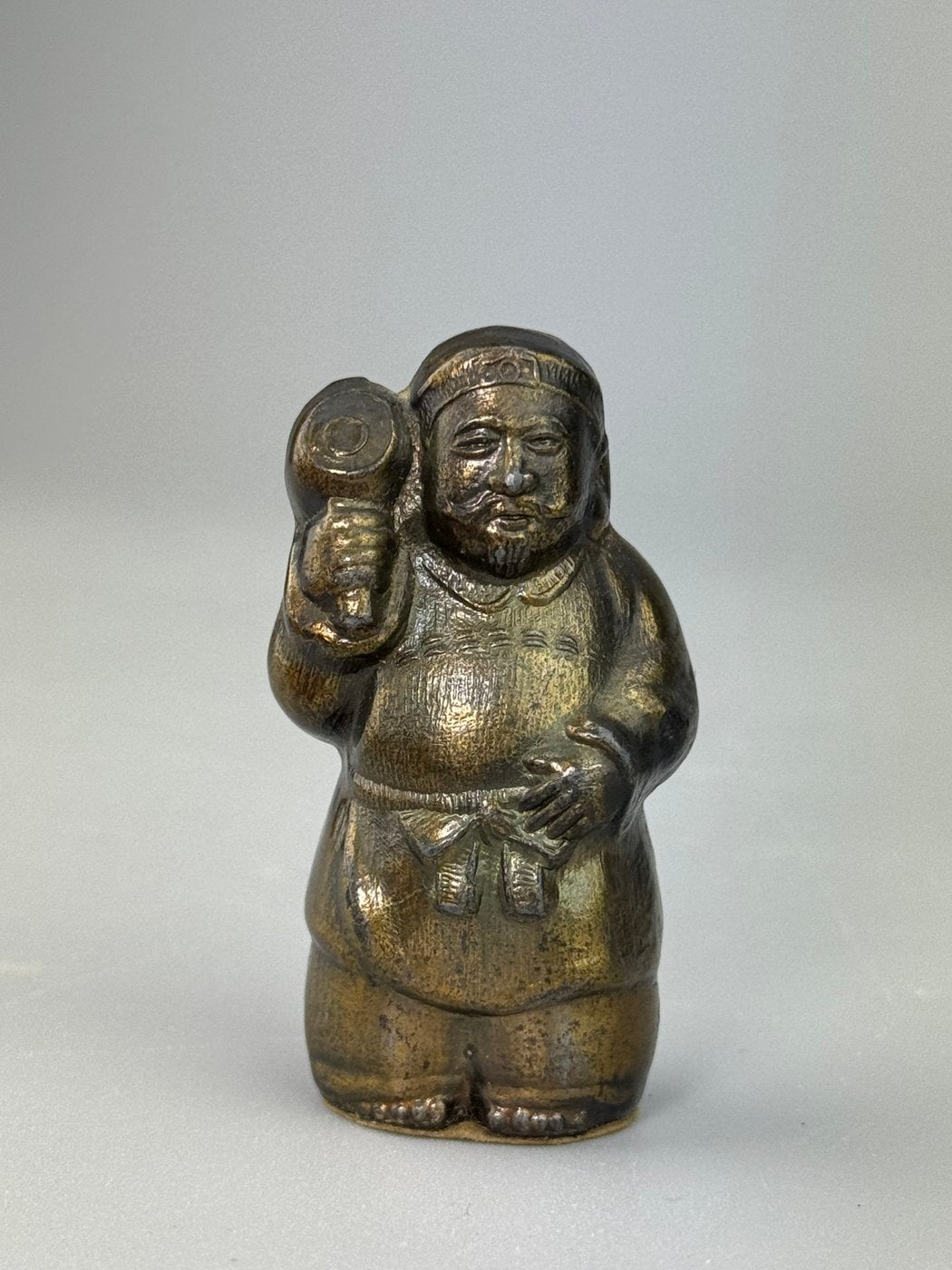 Set di 7 Shichi Fukujin in bronzo Divinità della Fortuna Giapponesi XX secolo
