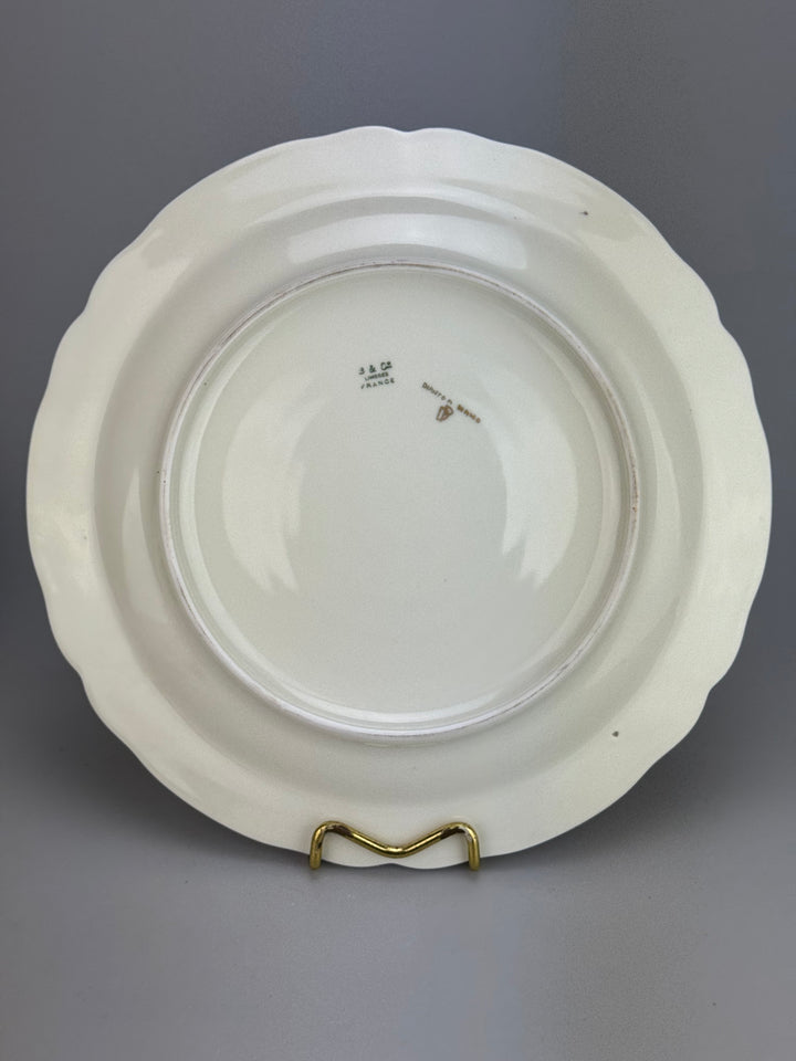 Servizio da dolce 6 persone Limoges B&C France decoro floreale dipinto a mano
