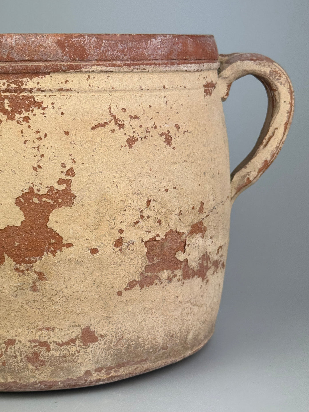 Contenitore rustico vintage in terracotta con due manici