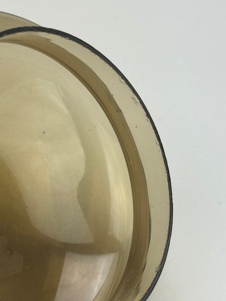 Barattolo vintage in vetro fumé marrone con coperchio