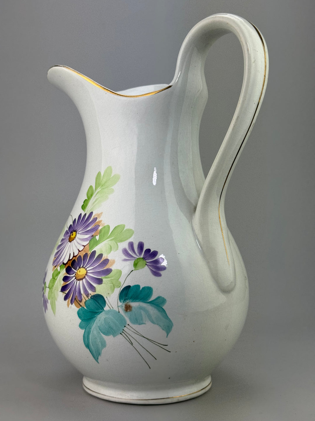 Brocca in ceramica dipinta a mano Società Ceramica Lombarda Milano