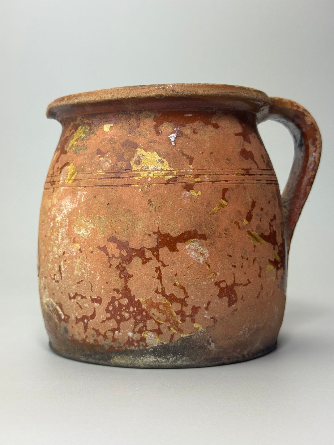 Brocca antica in terracotta smaltata rustica Ceramica Popolare