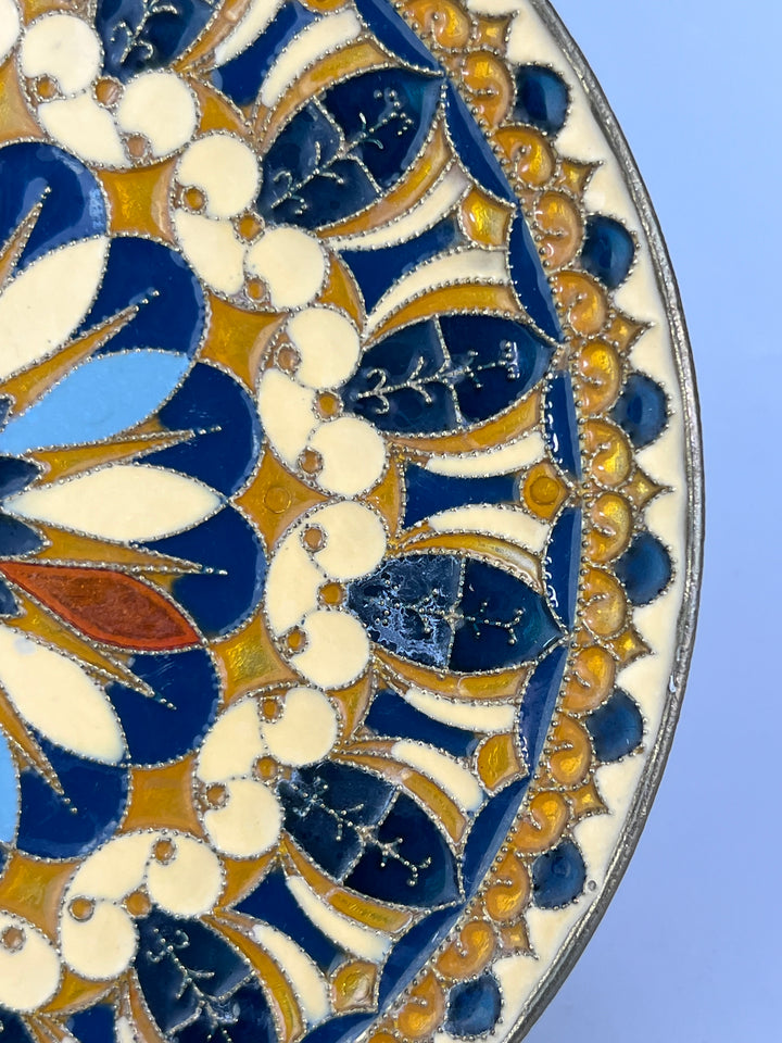 Piatto da parete marocchino in ottone smaltato