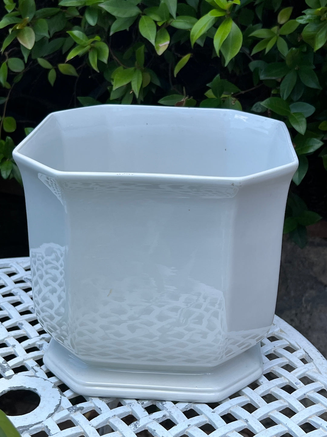 Cachepot in ceramica d’Este decoro con pomodori, anni ’80