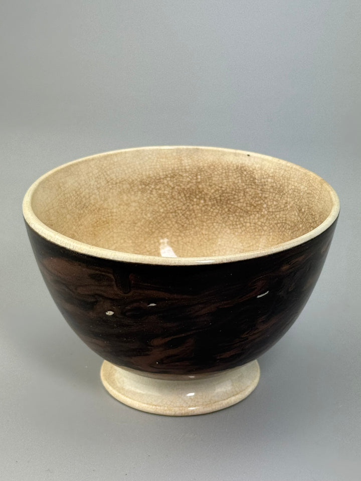 Ciotolina in ceramica Sarreguemines marmorizzata marrone