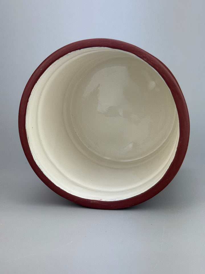 Coppia di Barattoli da Cucina in Ceramica Dipinta a Mano “Farina” e “Zucchero” Stile Rustico