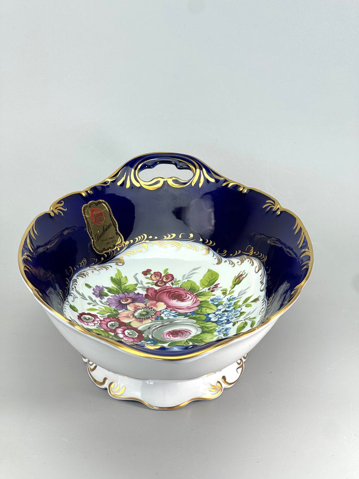 Svuotatasche vintage in porcellana di Limoges dipinta a mano
