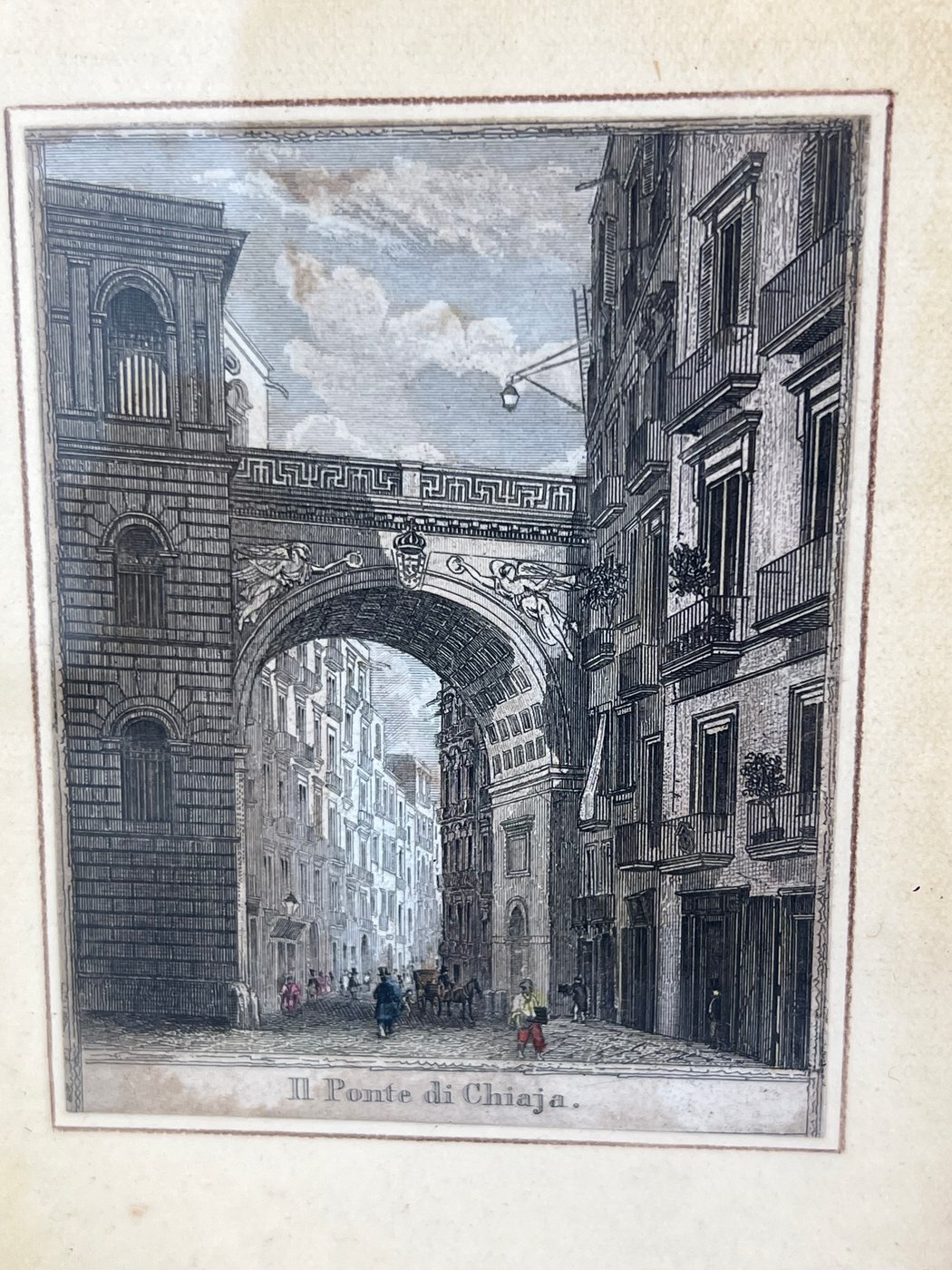 Set di 4 incisioni Roma antica colorate a mano XIX secolo