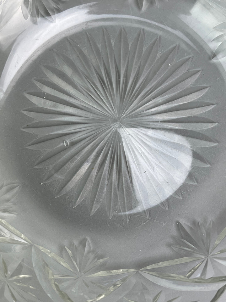 Ciotola centrotavola in cristallo molato decorazione a stella