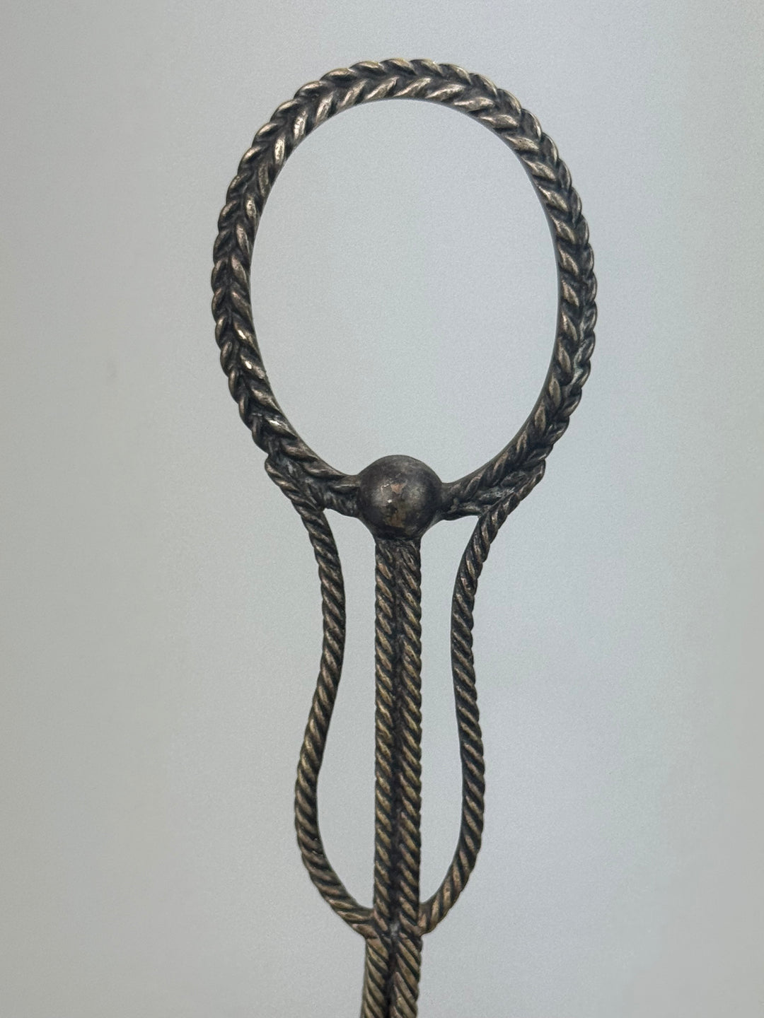 Portabottiglie vintage in silverplate a tre scomparti effetto cestino intrecciato