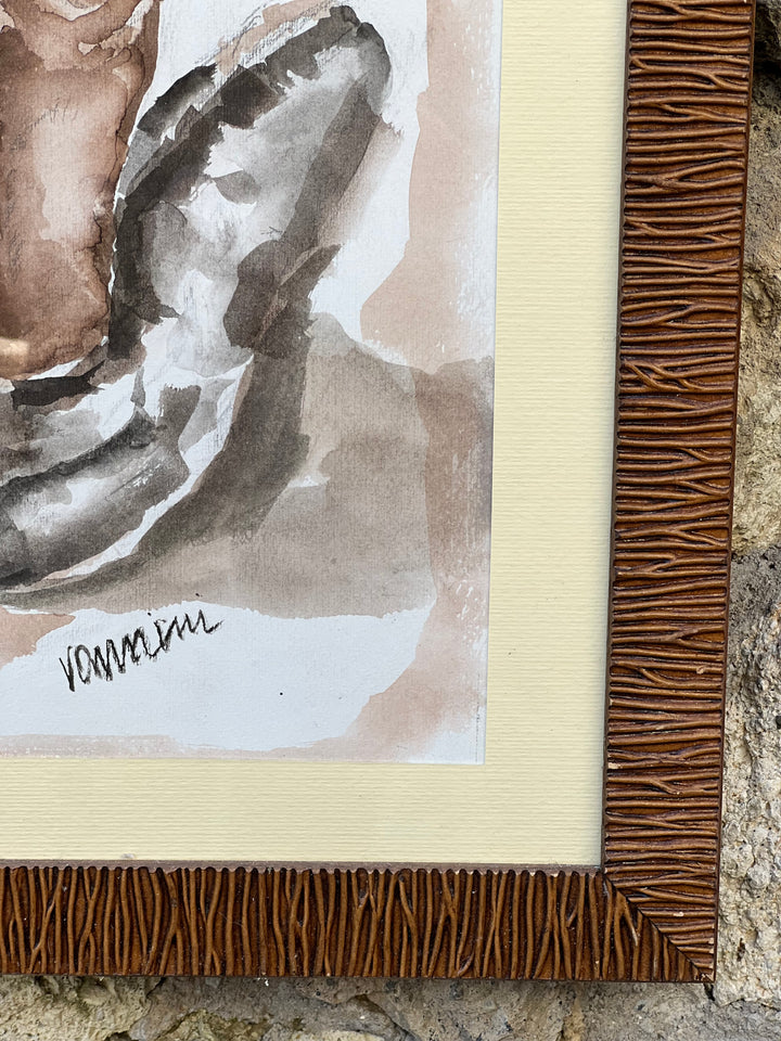 Quadro dipinto acquarello donna