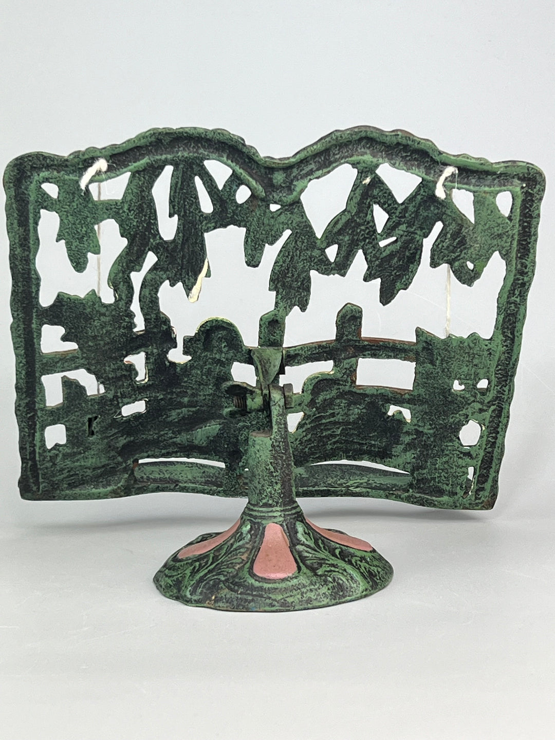 Leggio vintage in ghisa decorata scena con papere