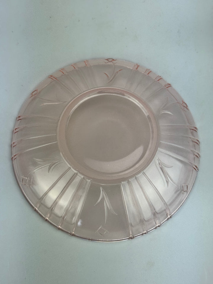 Servizio da macedonia vintage 6 persone in vetro rosa decoro floreale