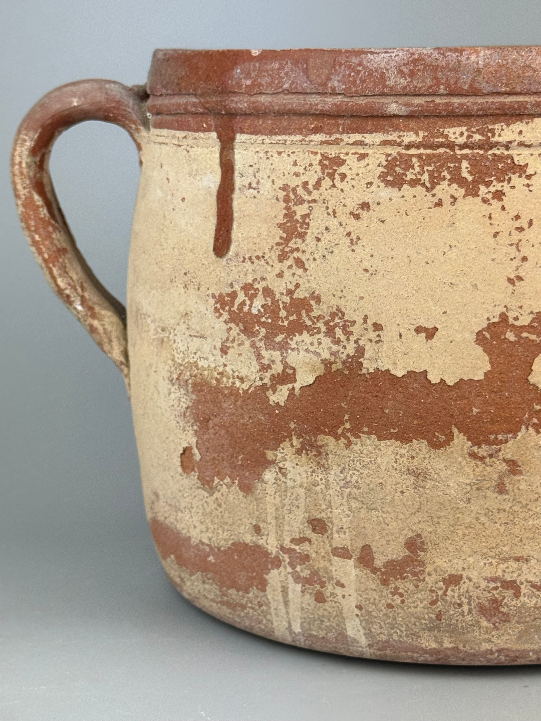 Contenitore rustico vintage in terracotta con due manici