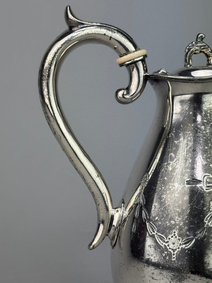 Caffettiera vintage James Deakin & Sons in silverplate Sheffield XX secolo