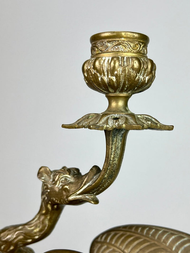Candelabro ottone a forma drago