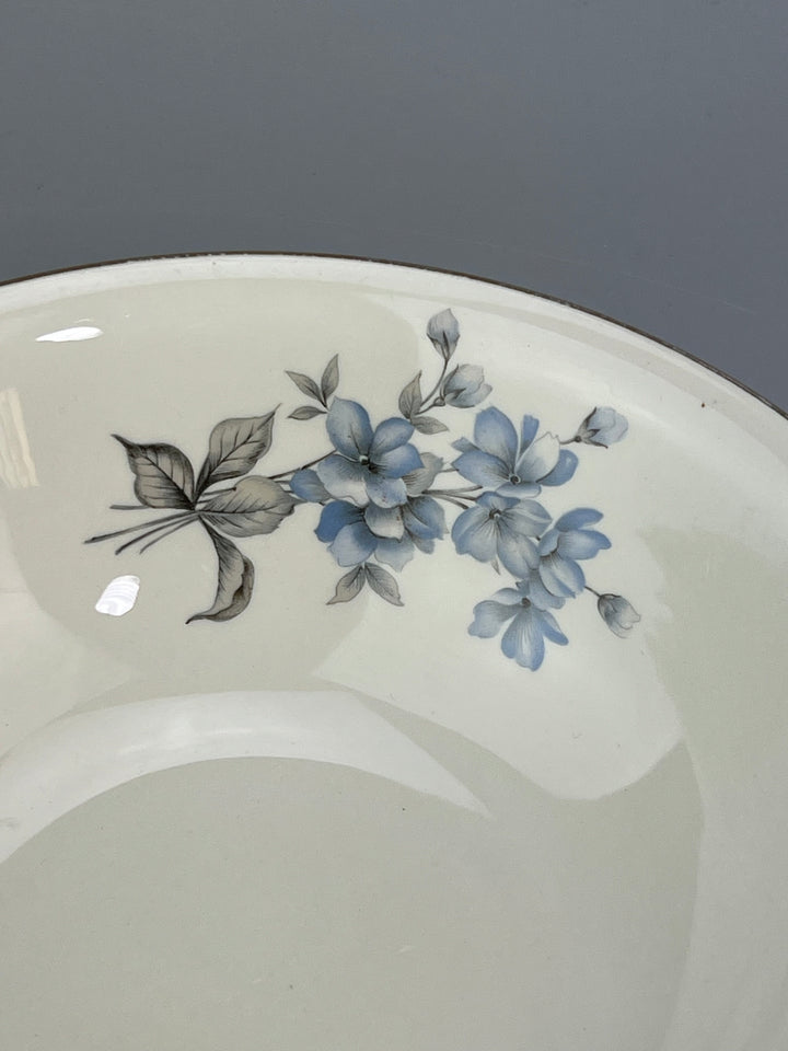 Servizio di piatti 12 persone vintage Dilhand Fabrik fiori celesti e bordo dorato