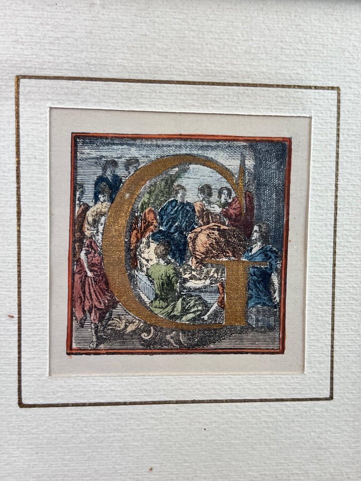 Quadretto Iniziale Lettera G vintage