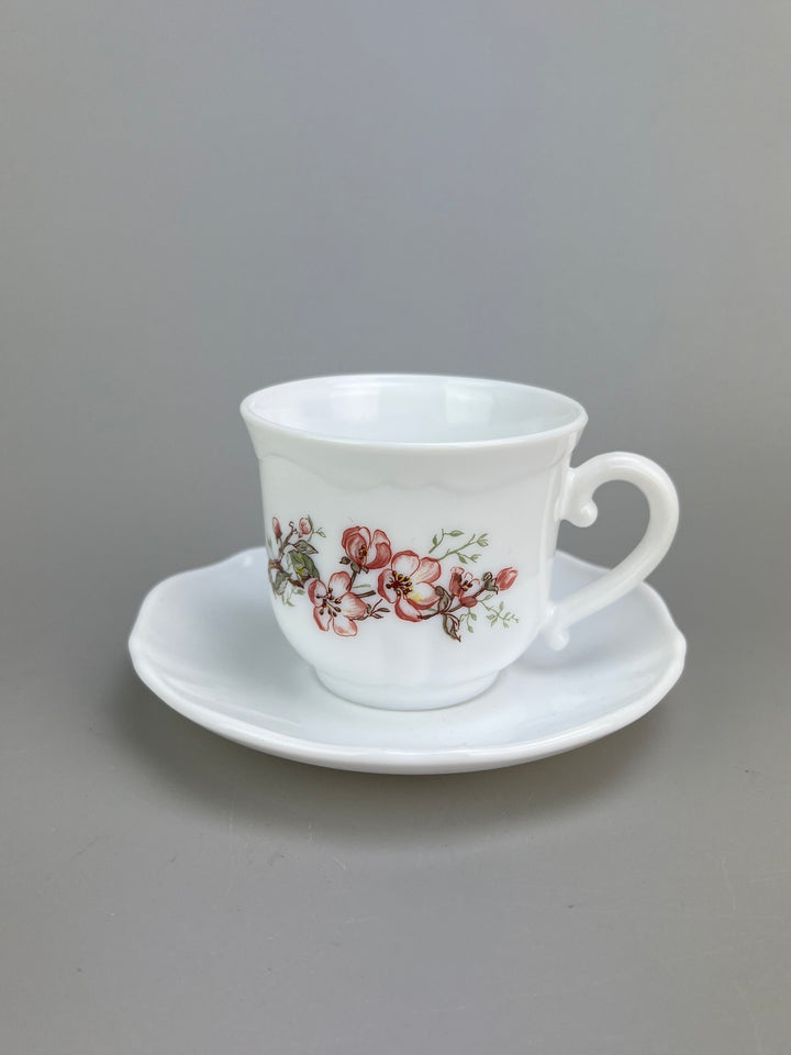 Set da tè per sei persone Arcopal decoro fiori rosa