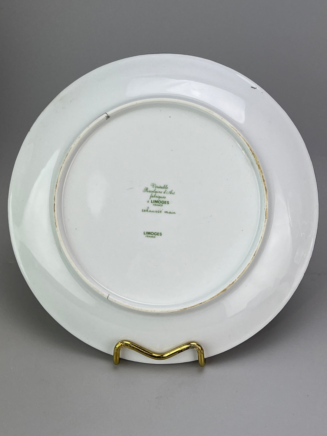 Piatto decorativo in porcellana di Limoges con scena architettonica
