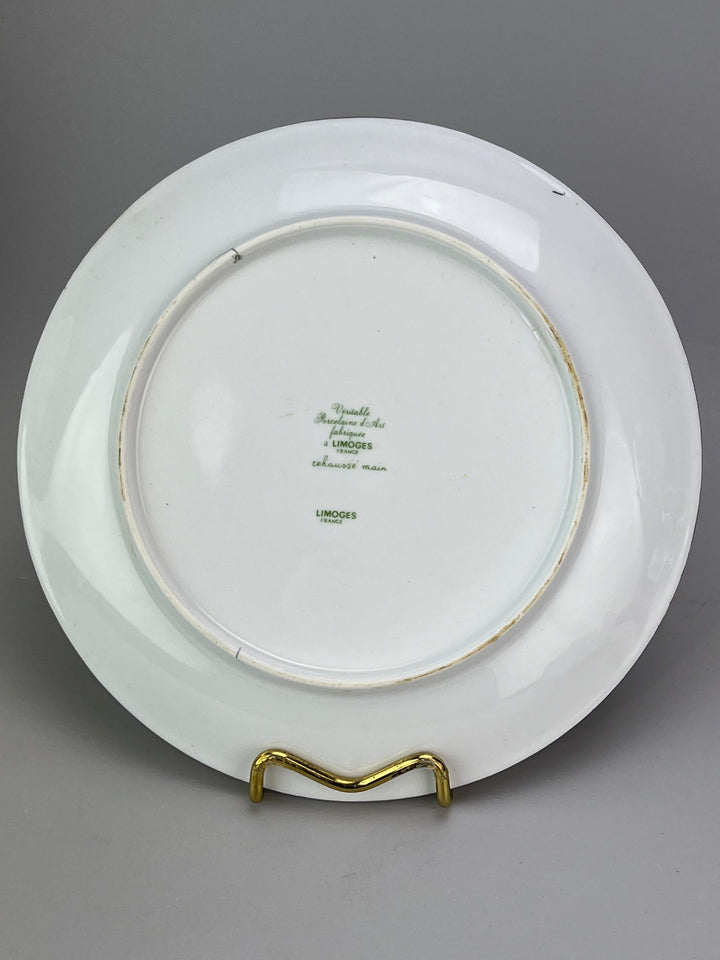 Piatto decorativo in porcellana di Limoges con scena architettonica