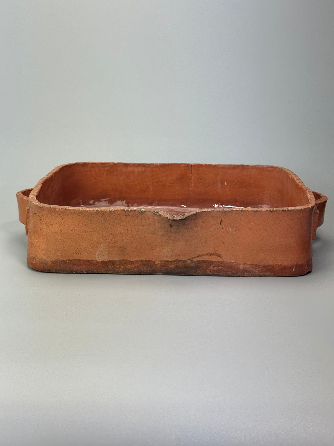 Pirofila in terracotta con manici vintage produzione artigianale