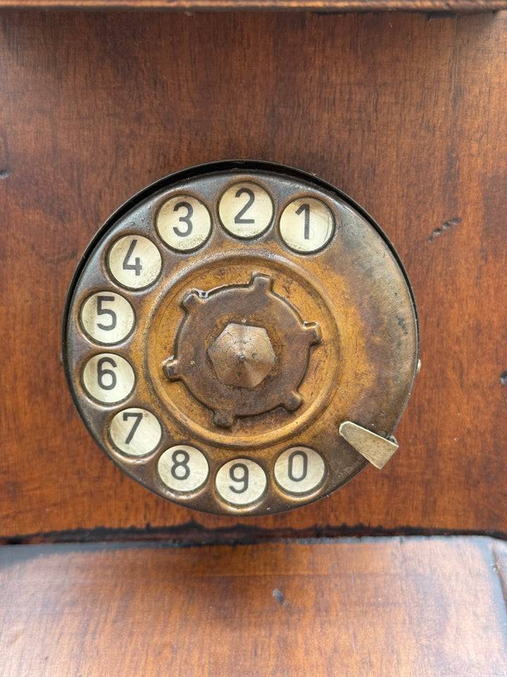 Telefono da parete in legno stile vintage primi '900