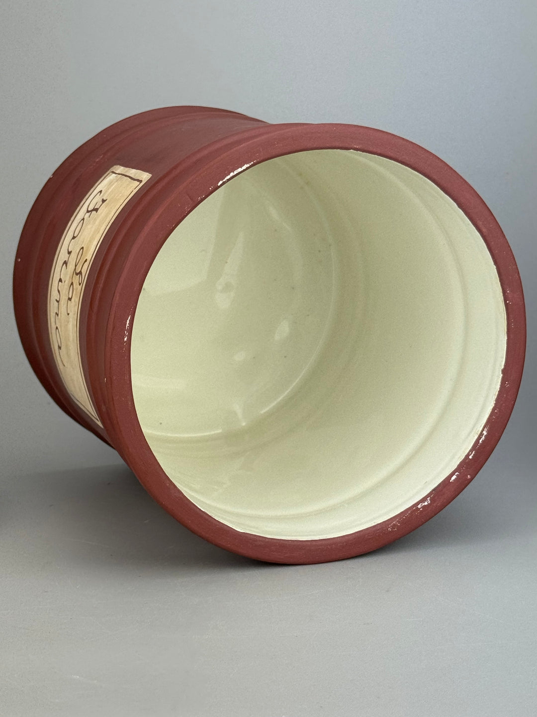Coppia di Barattoli da Cucina in Ceramica Dipinta a Mano “Farina” e “Zucchero” Stile Rustico