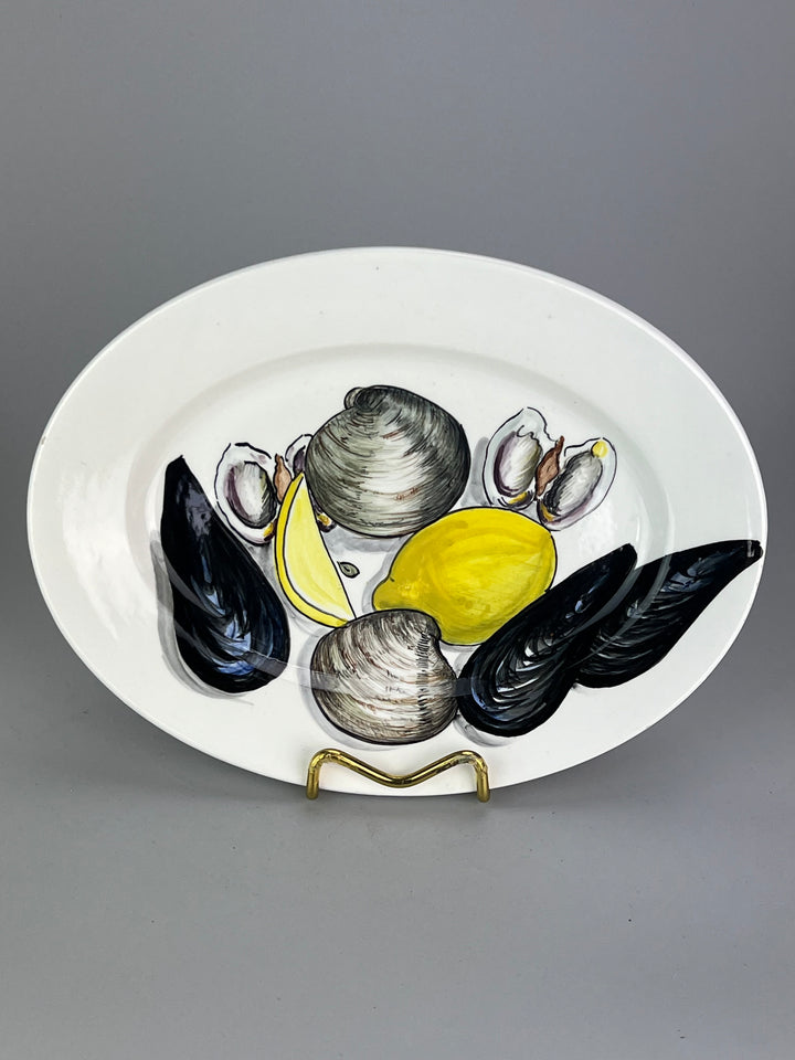 Set di 12 Piatti da Portata in Ceramica – M.G. Occelli – Decori Marini Diversi