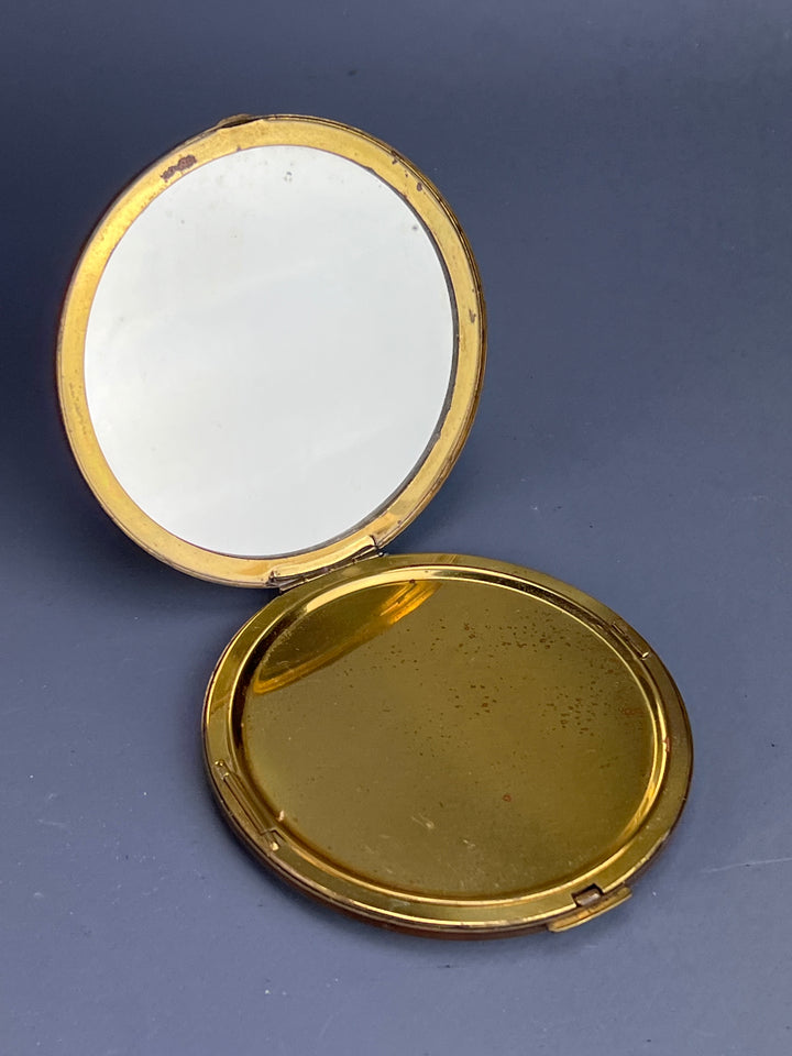 Portacipria vintage metallo dorato decorato