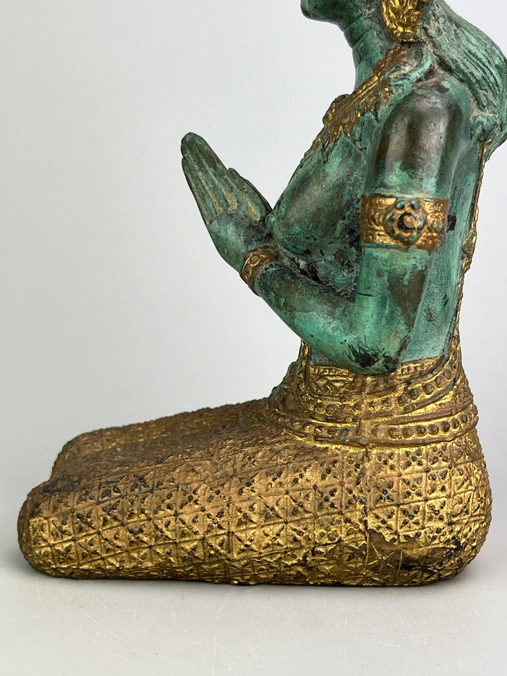 Statuina thailandese in bronzo dorato