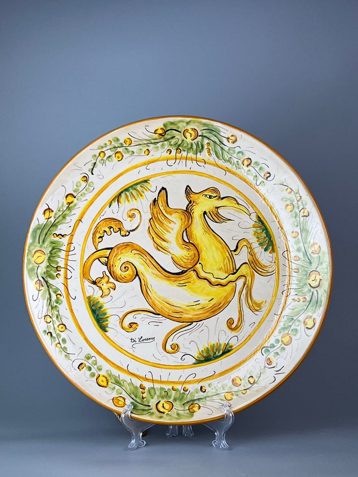 Piatto da parete ceramica dipinta Cerreto Sannita