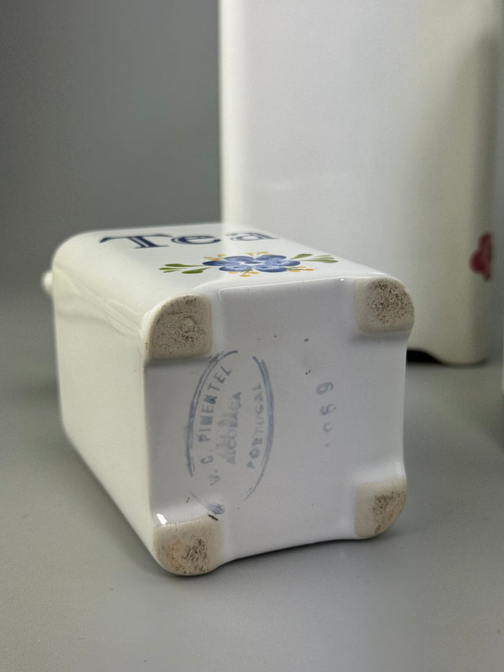 Set barattoli da cucina in ceramica portoghese Tea Coffee Sugar