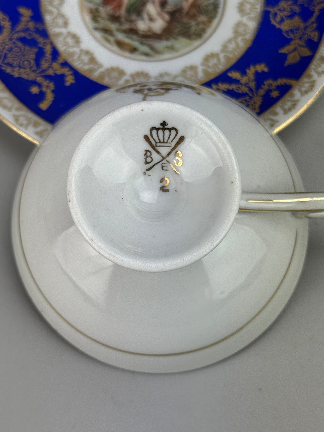 Set di 10 tazzine da caffè in porcellana Bremer & Schmidt scena galante