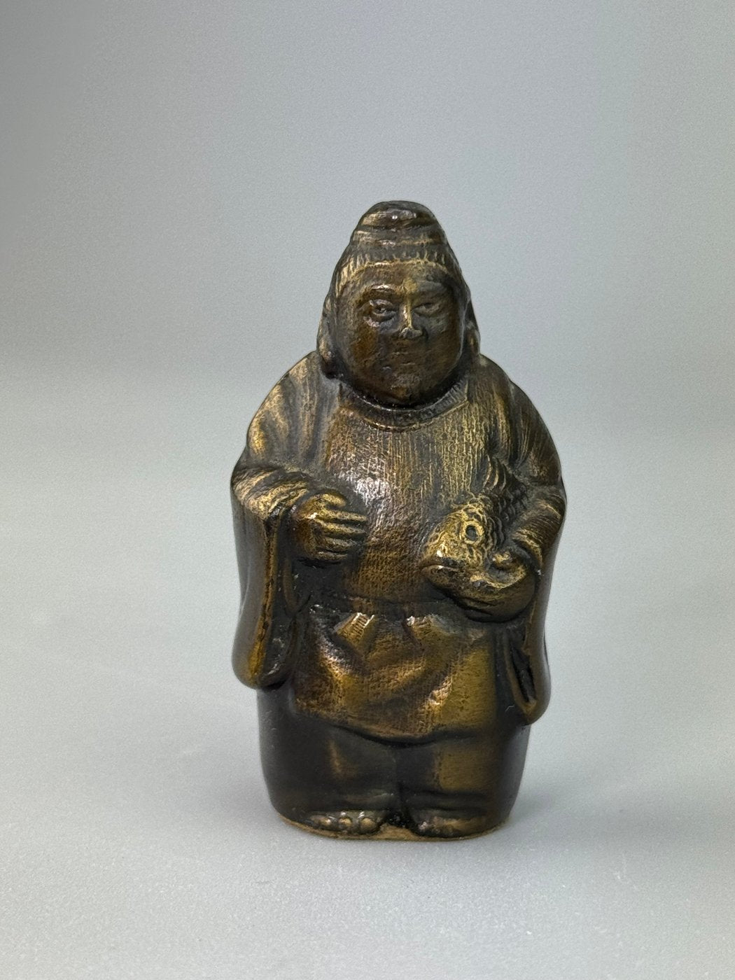 Set di 7 Shichi Fukujin in bronzo Divinità della Fortuna Giapponesi XX secolo
