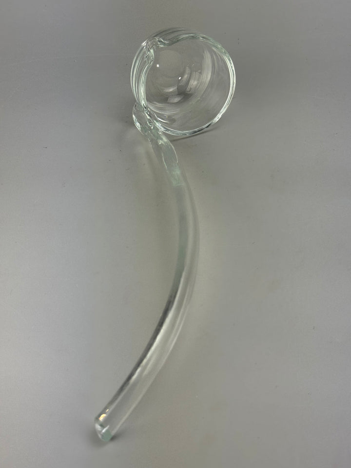 Ciotola vintage da punch in vetro con coperchio e mestolo