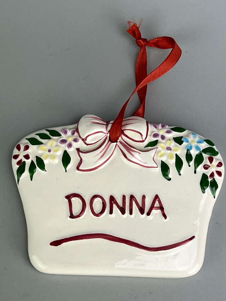 Coppia di targhette vintage in porcellana "Donna" e "Uomo"