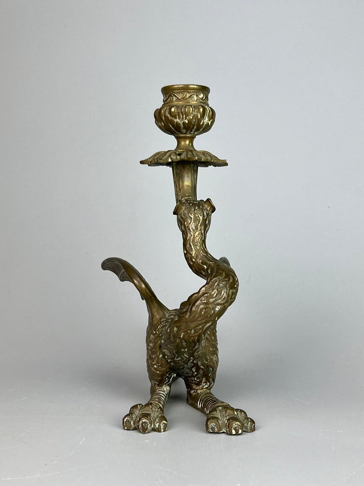 Candelabro ottone a forma drago