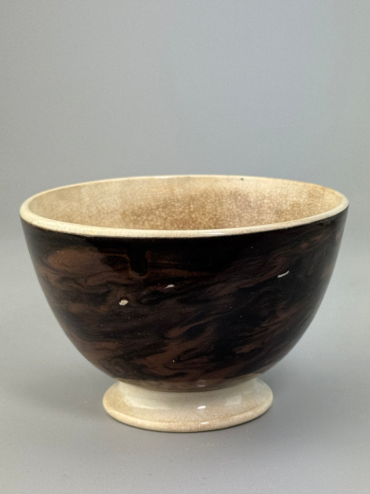 Ciotolina in ceramica Sarreguemines marmorizzata marrone