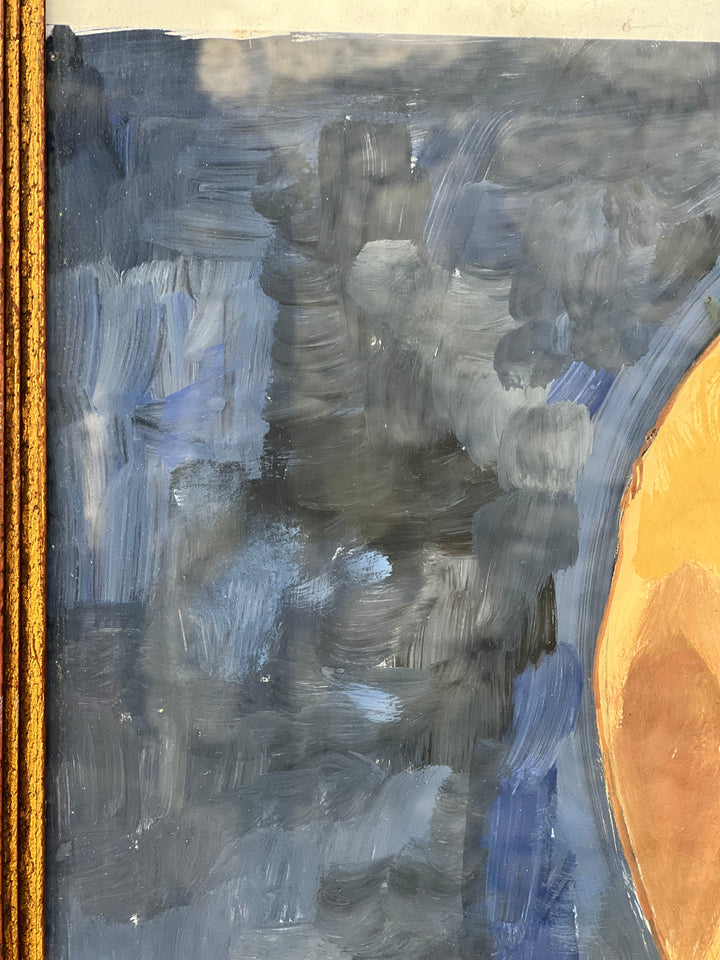 Quadro olio su carta figura femminile