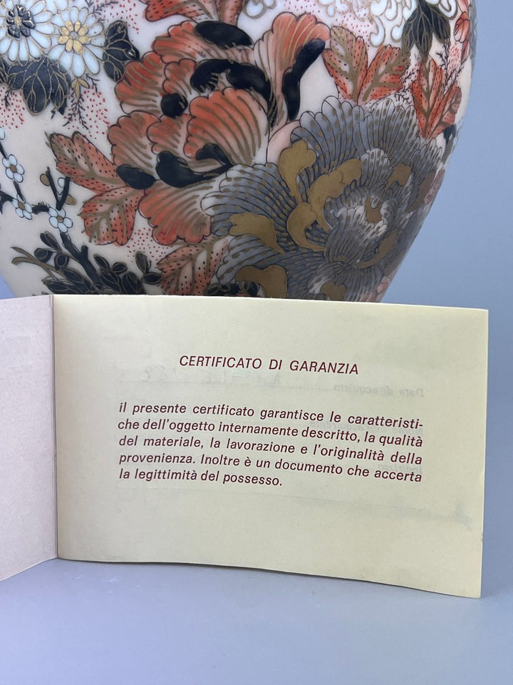 Vaso Cinese porcellana dipinta a mano decoro floreale