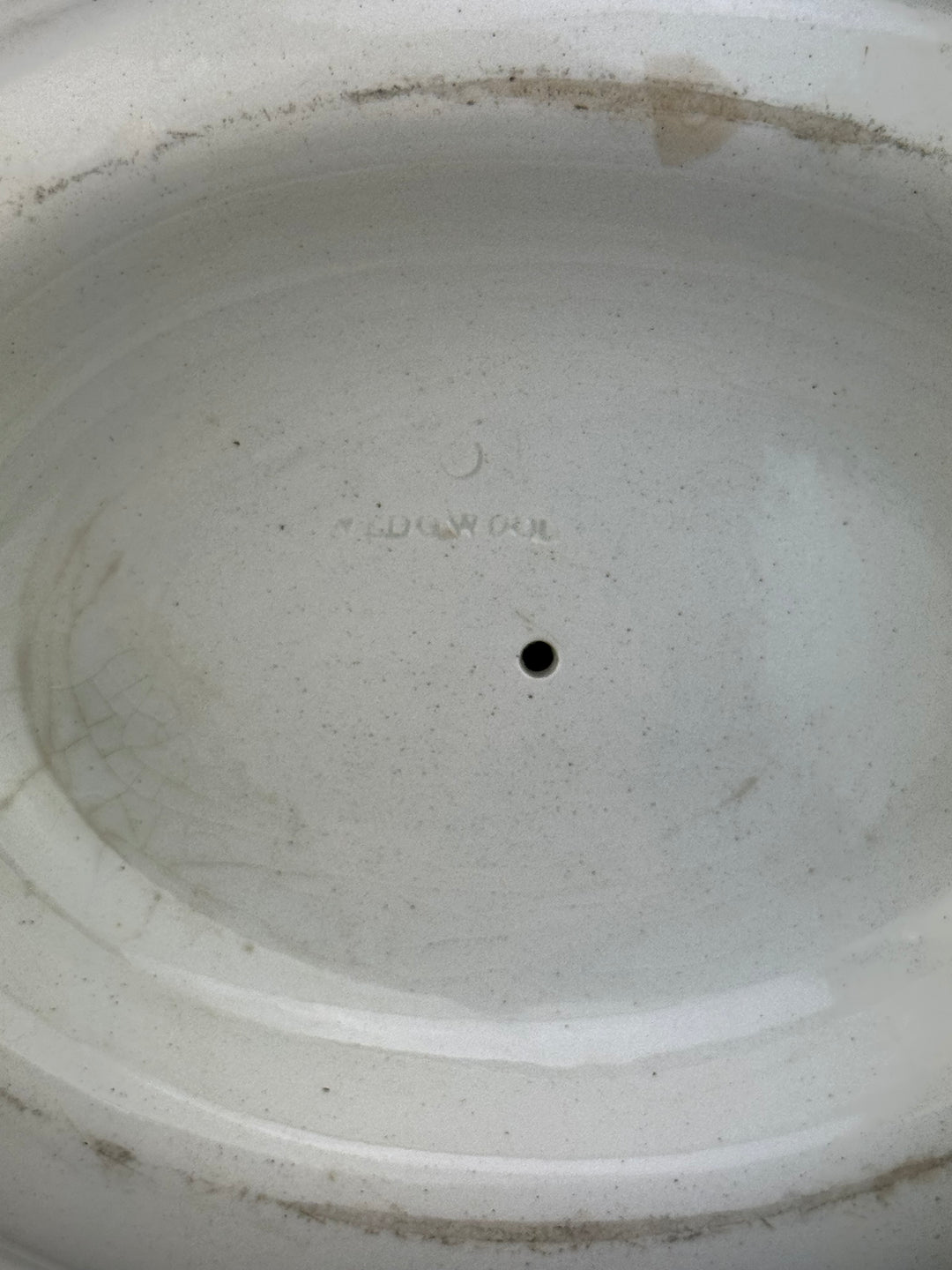 Zuppiera in ceramica Wedgwood bianca con cucchiaio vintage