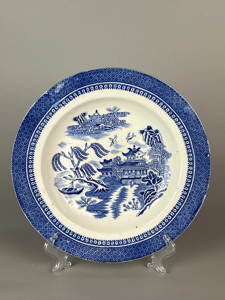 Piatto Cauldon Semi China – Willow Pattern Blu su Fondo Avorio