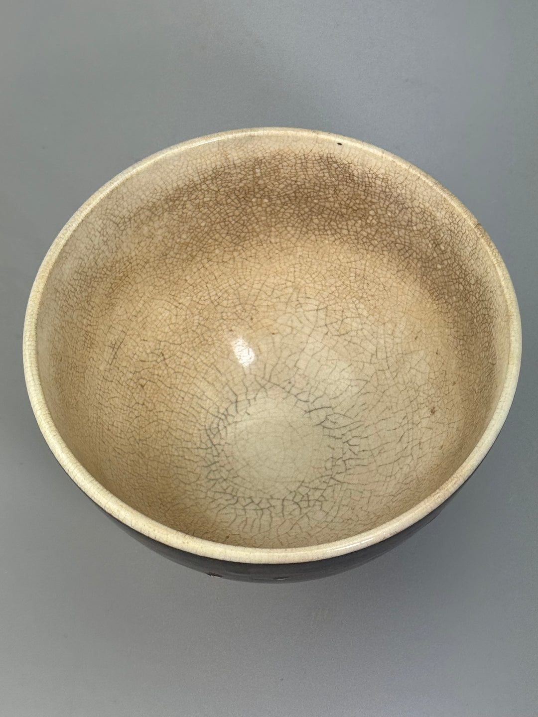 Ciotolina in ceramica Sarreguemines marmorizzata marrone