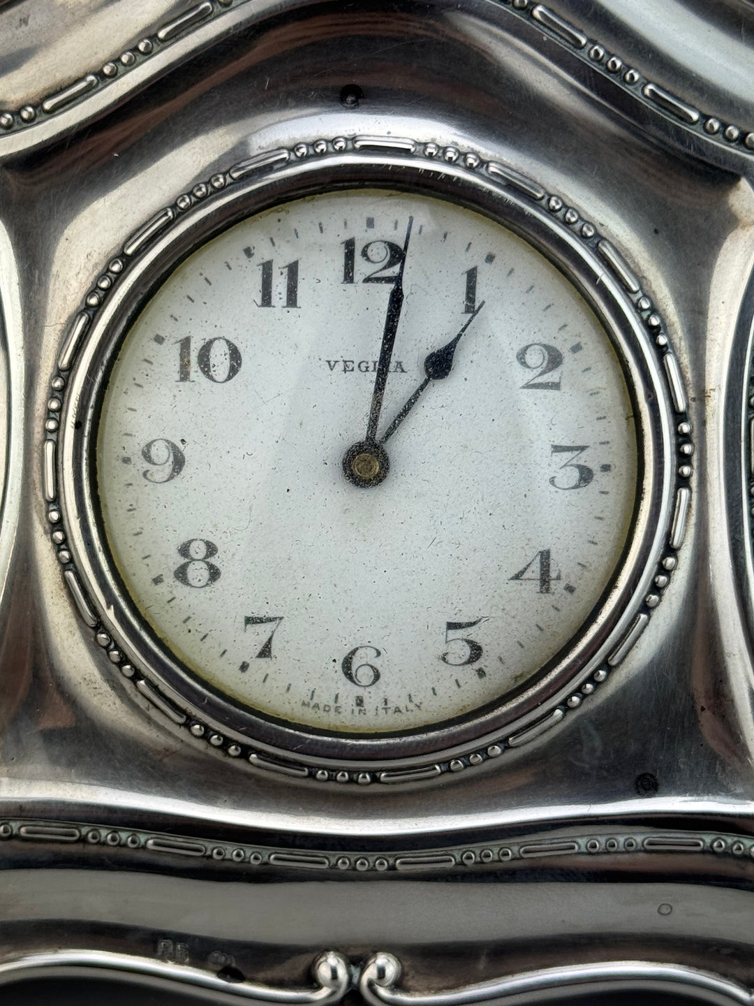 Sveglia da tavolo Veglia in argento 800 vintage